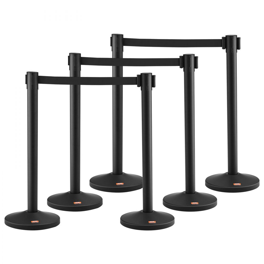 2MIHGHDTC-6 - Durable VEVOR Stanchion with 3 x 6.5FT Retractable Belts