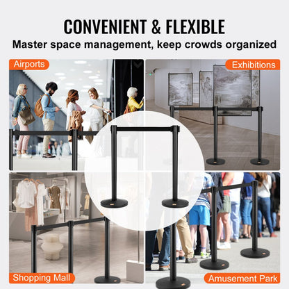 3.5MIHGHD350BXG-2 - Durable Carbon Steel Stanchions with 11ft Retractable Belt