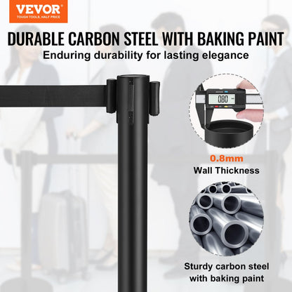 2MIHGHDJD-2 - VEVOR 6.5ft Retractable Stanchions for Effective Crowd Control