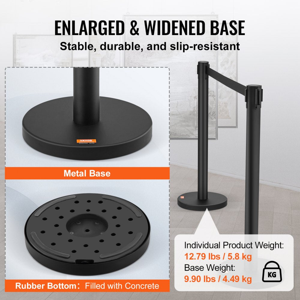 2MIHGHDJD-2 - VEVOR 6.5ft Retractable Stanchions for Effective Crowd Control