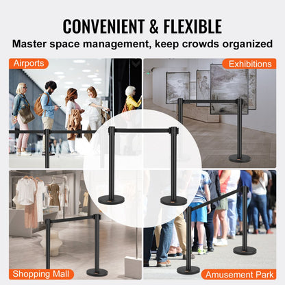 2MIHGHDJD-2 - VEVOR 6.5ft Retractable Stanchions for Effective Crowd Control
