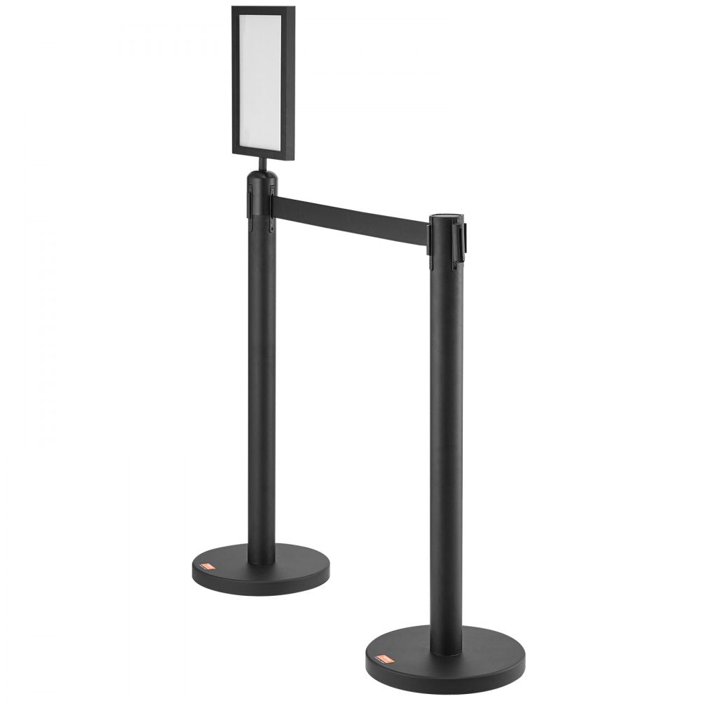 2MIHGHD1CPJD-6 - Durable Stainless Steel Crowd Control Stanchion with Sign Holder