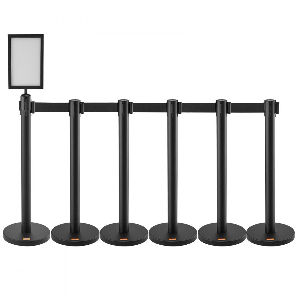 2MIHGHD1CPJD-6 - Durable Stainless Steel Crowd Control Stanchion with Sign Holder