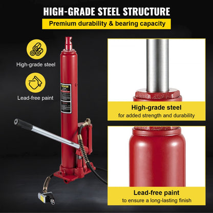 VV-QCGQJD-HODJ-12T - 8-Ton Hydraulic Long Ram Jack for Easy Lifting