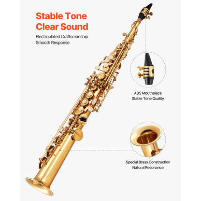 JASS－301 - B Flat Soprano Saxophone Kit with Case & Straps