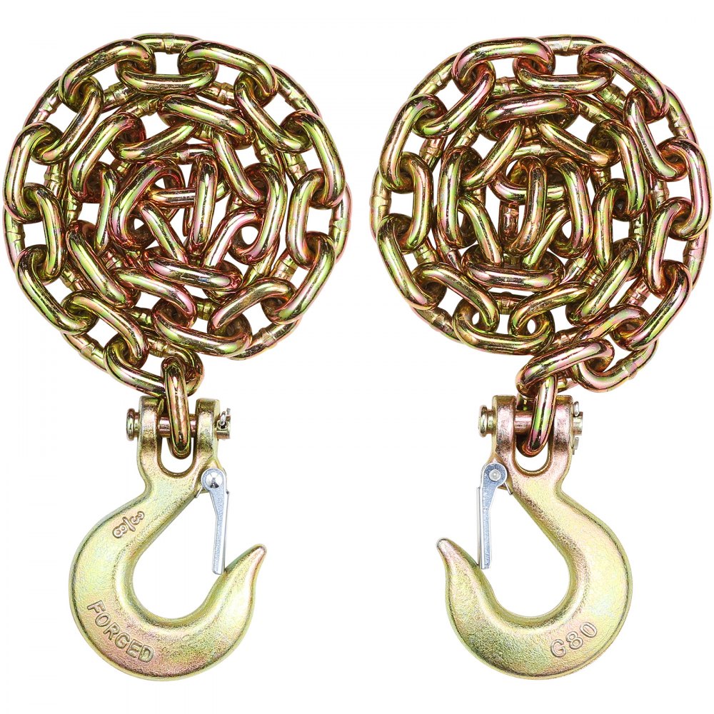 10mmX0.87m - G80 Heavy-Duty Tow Chain with 3/8" Hook for Safe Recovery