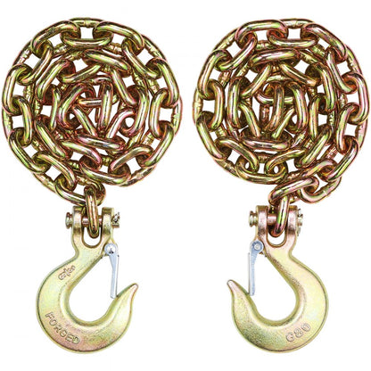 10mmX0.87m - G80 Heavy-Duty Tow Chain with 3/8" Hook for Safe Recovery