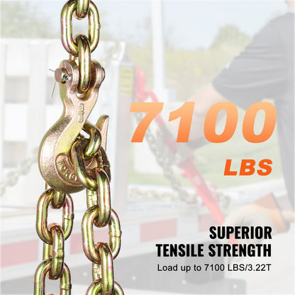 10mmX3m - Durable G80 Tie Down Chain with Grab Hooks for Secure Transport