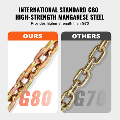 8mmX4.2m - Heavy-Duty G80 Binder Chain with Alloy Steel Hooks