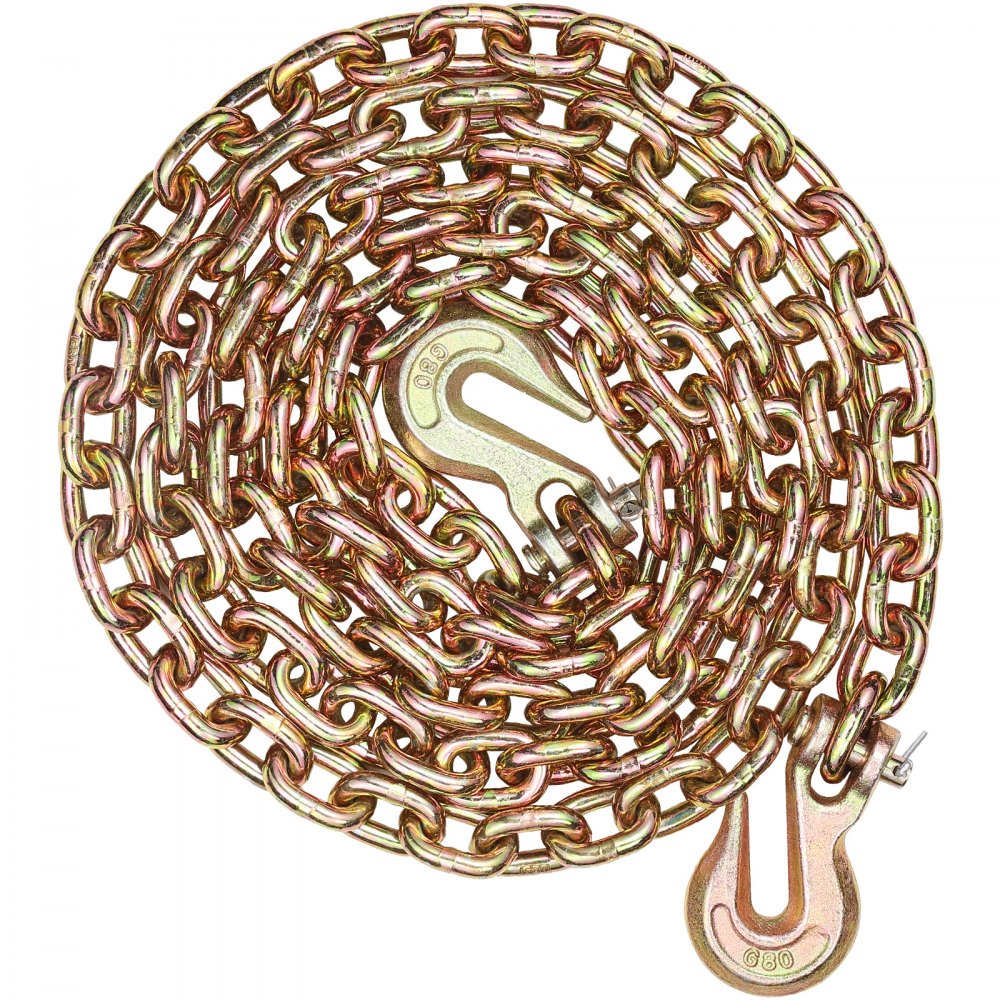 8mmX3m - Heavy Duty G80 Towing Chain with Grab Hooks for Safe Transport