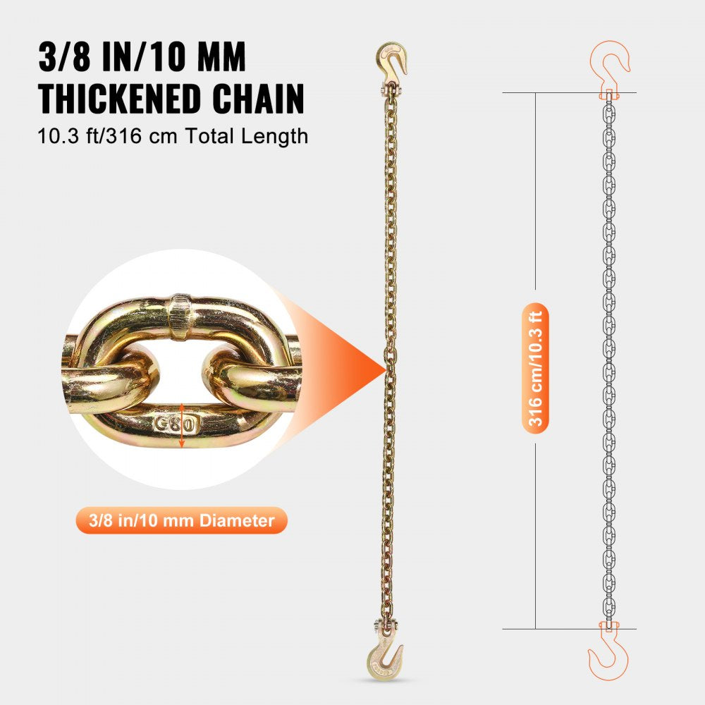 10mmX3m-2 - Durable G80 Transport Binder Chain for Secure Tie-Downs