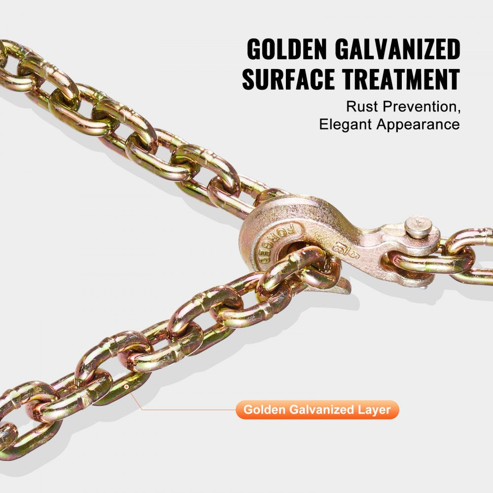 8mmX3m-2 - Heavy Duty G80 Chain with Hooks for Secure Cargo Tie-Down