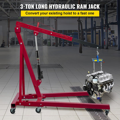 VV-CGQJD-LDJ-3T - 3-Ton Hydraulic Long Ram Jack for Shop Cranes