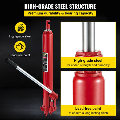 VV-CGQJD-HODJ-8T - 8-Ton Long Ram Hydraulic Jack for Shop Cranes