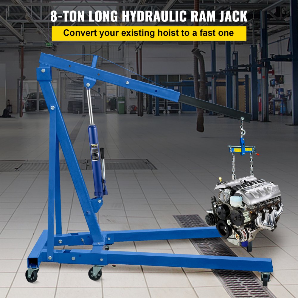 VV-CGQJD-LDJ-8T - 8-Ton Hydraulic Long Ram Jack, 26"-45.7" Lift Range
