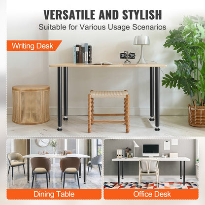 T10570-28 - Heavy-Duty 28" Black Adjustable Desk Legs, 1200 lb Capacity