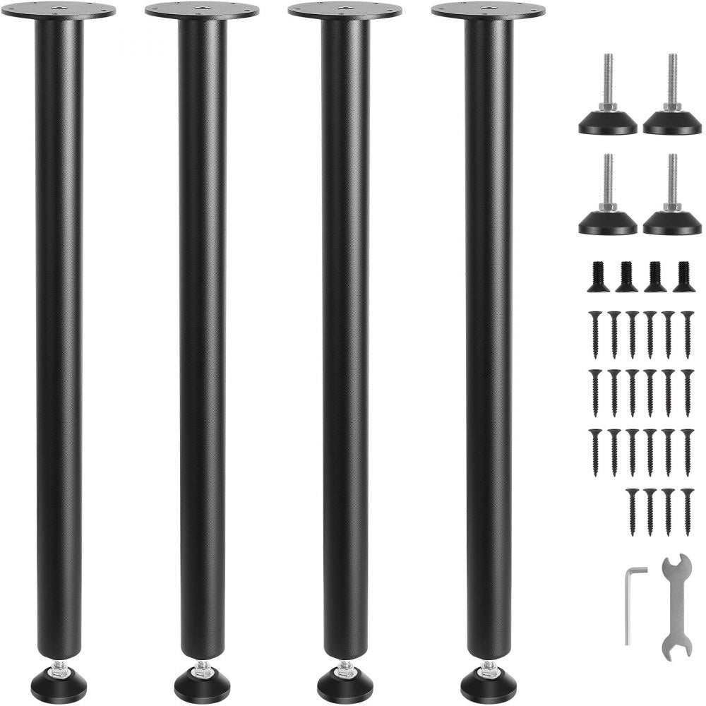 T10570-28 - Heavy-Duty 28" Black Adjustable Desk Legs, 1200 lb Capacity