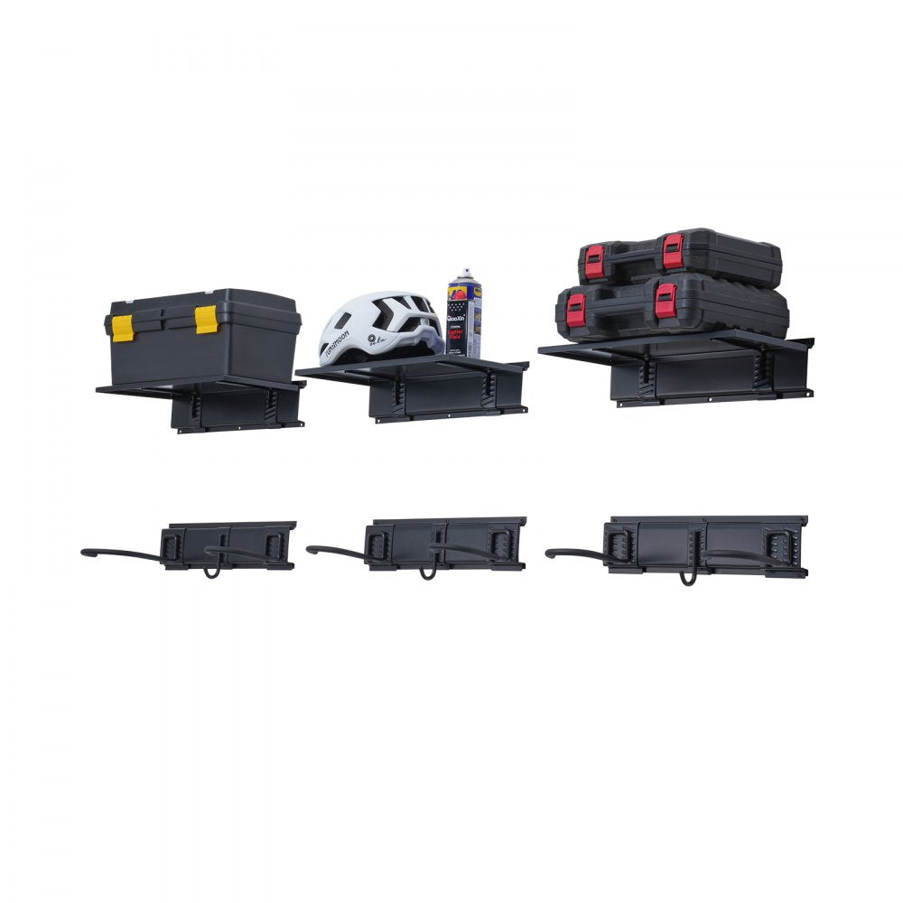 JC24-ZXCZJ010 - Heavy-Duty Wall Bike Rack for 6 Bikes, Plus Storage