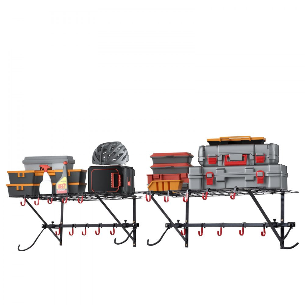 JC24-ZXCZJ011 - Wall-Mounted Bike Rack for 4 Bikes with Shelves