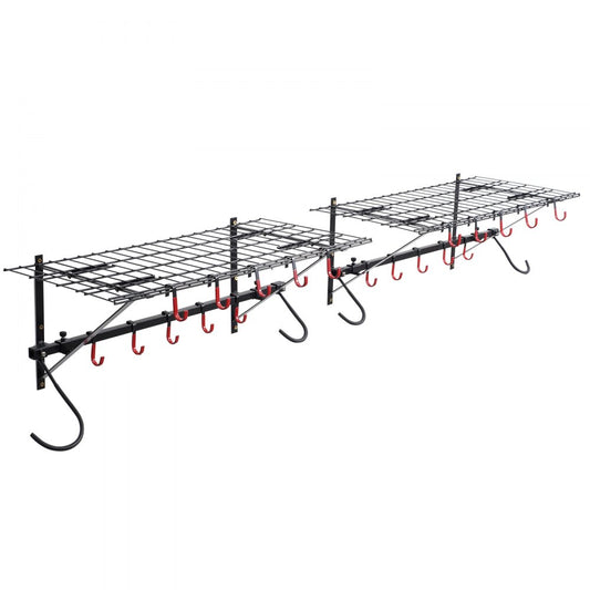 JC24-ZXCZJ011 - Wall-Mounted Bike Rack for 4 Bikes with Shelves