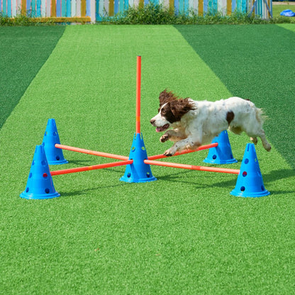 HC-ZAG03 - 6 Cone Dog Agility Kit with Jump Bars and Carry Bag