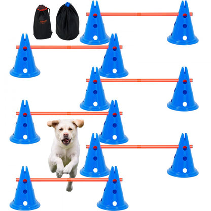 HC-ZAG03 - 6 Cone Dog Agility Kit with Jump Bars and Carry Bag