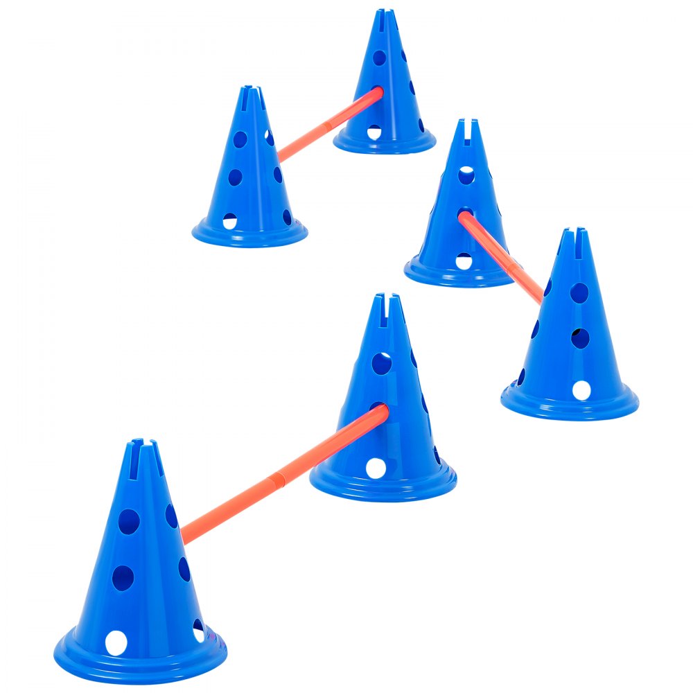 HC-ZAG03 - 6 Cone Dog Agility Kit with Jump Bars and Carry Bag