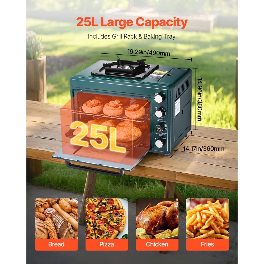 FD998 - 19.29" Portable Gas Oven-Stove Combo for Outdoor Cooking