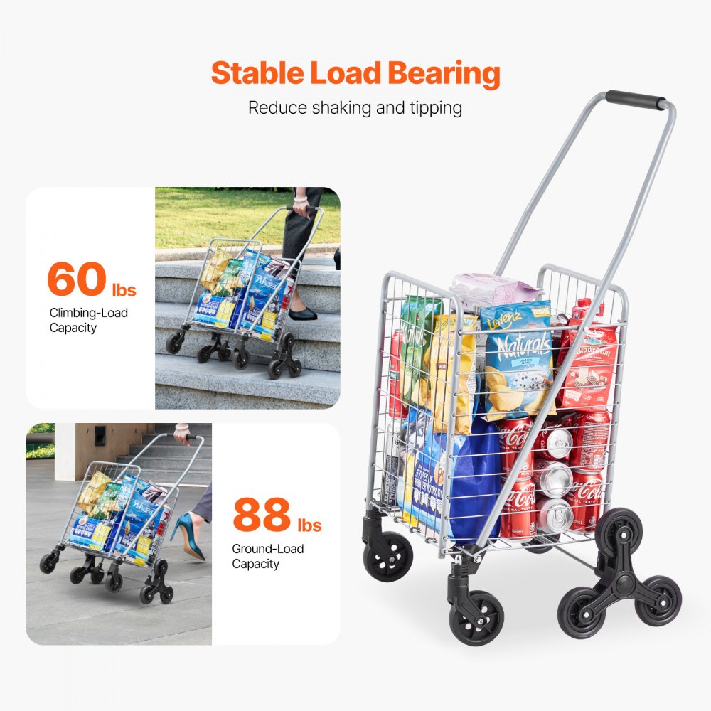 2024DB - Foldable Stair Climbing Cart with 6 Wheels and 45L Capacity