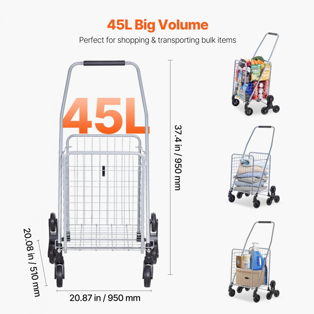 2024DB - Foldable Stair Climbing Cart with 6 Wheels and 45L Capacity