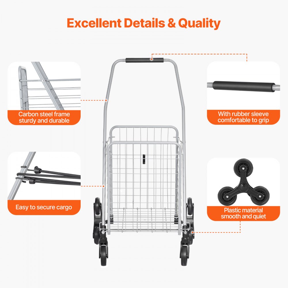 2024DB - Foldable Stair Climbing Cart with 6 Wheels and 45L Capacity