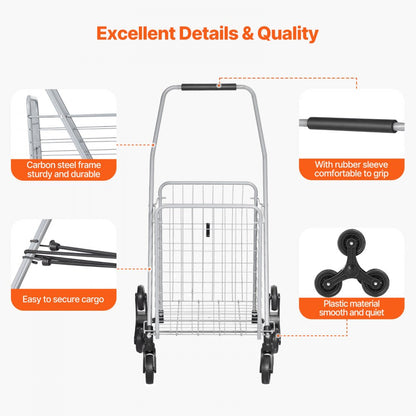 2024DB - Foldable Stair Climbing Cart with 6 Wheels and 45L Capacity