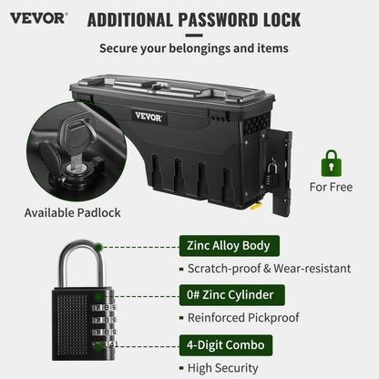 010992084522 - 6.6 Gallon Lockable Toolbox for Tundra, Durable ABs Material