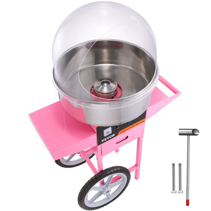 MHTJJPHC01 - 1000W Cotton Candy Machine with Bubble Cover and Easy Cleanup