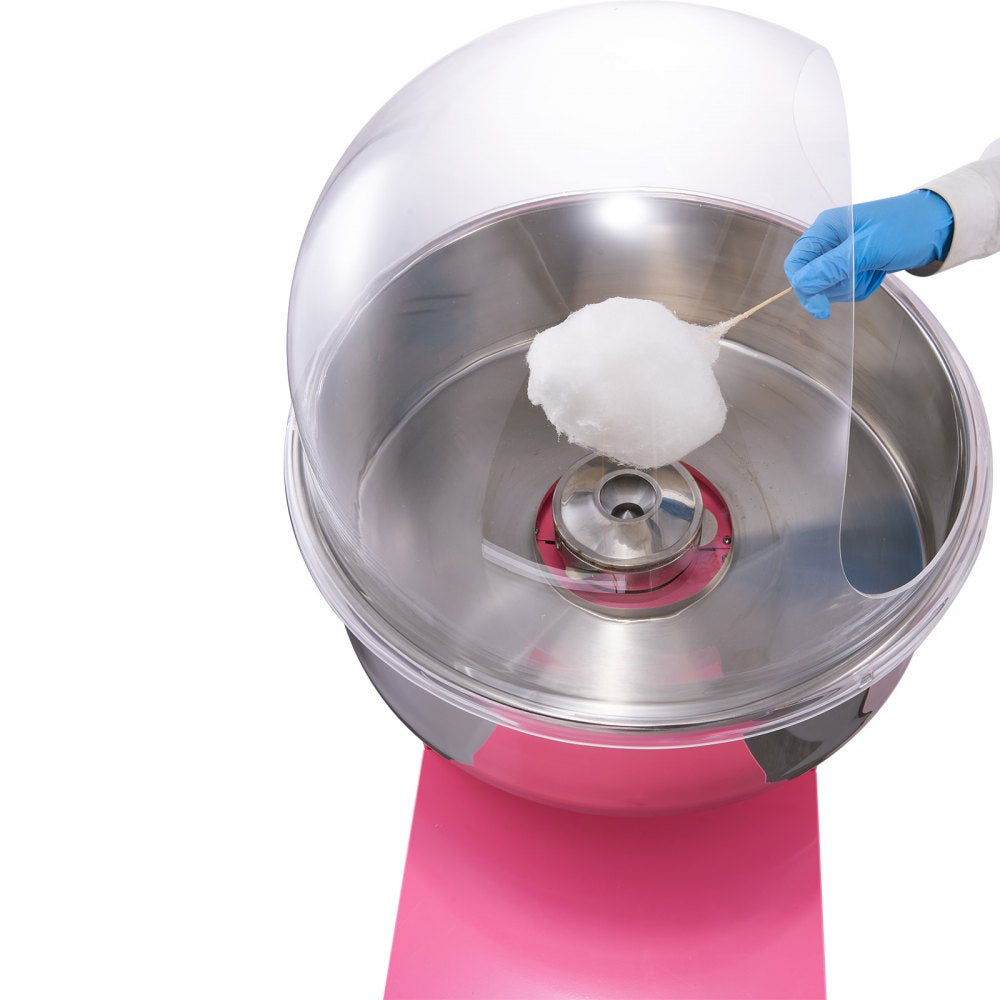 MHTJJPHC01 - 1000W Cotton Candy Machine with Bubble Cover and Easy Cleanup