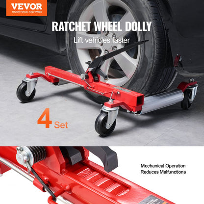 010906039748 - Heavy-Duty Wheel Dolly for Cars, 1500 lbs Capacity, 12" Max Tire Width