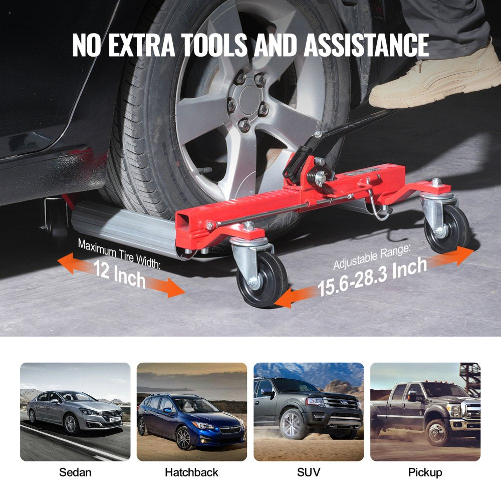 010906039748 - Heavy-Duty Wheel Dolly for Cars, 1500 lbs Capacity, 12" Max Tire Width
