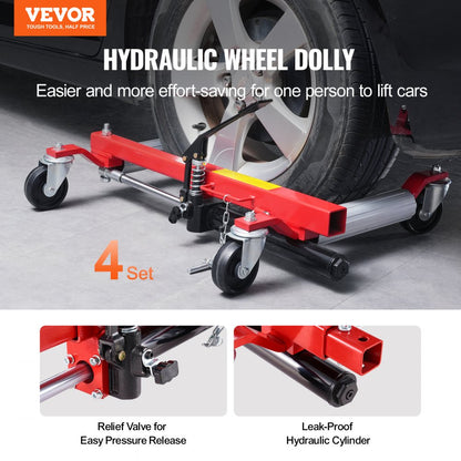 010587993236 - 1500Lbs Wheel Dolly with 4-Inch Casters for Easy Maneuvering