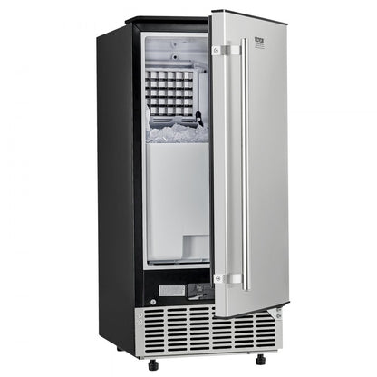 HBZB-36F - 80 lbs Daily Ice Maker with Reversible Stainless Steel Door