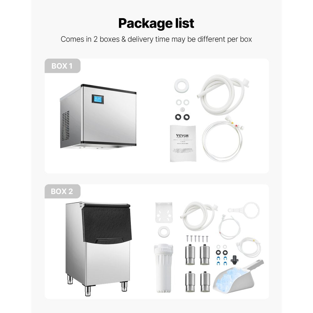 010231679650 - 300LBS/24H Commercial Ice Maker with 250LBS Storage Bin