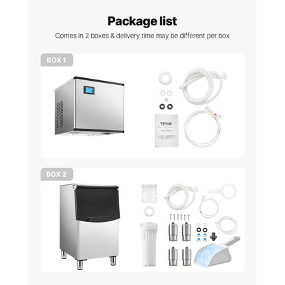 010231679650 - 300LBS/24H Commercial Ice Maker with 250LBS Storage Bin