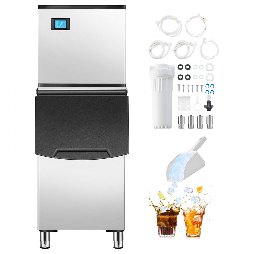 010231679650 - 300LBS/24H Commercial Ice Maker with 250LBS Storage Bin