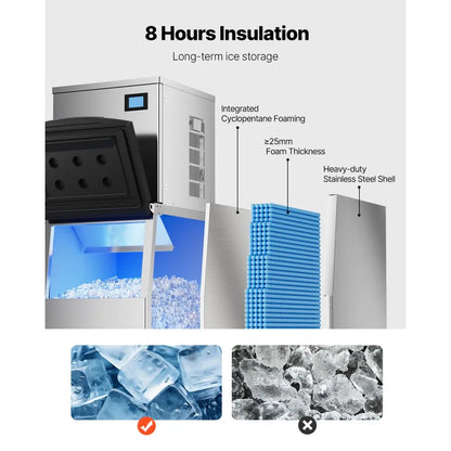 010337102360 - 450LBS/24H VEVOR Ice Maker with Touchscreen & Self-Cleaning