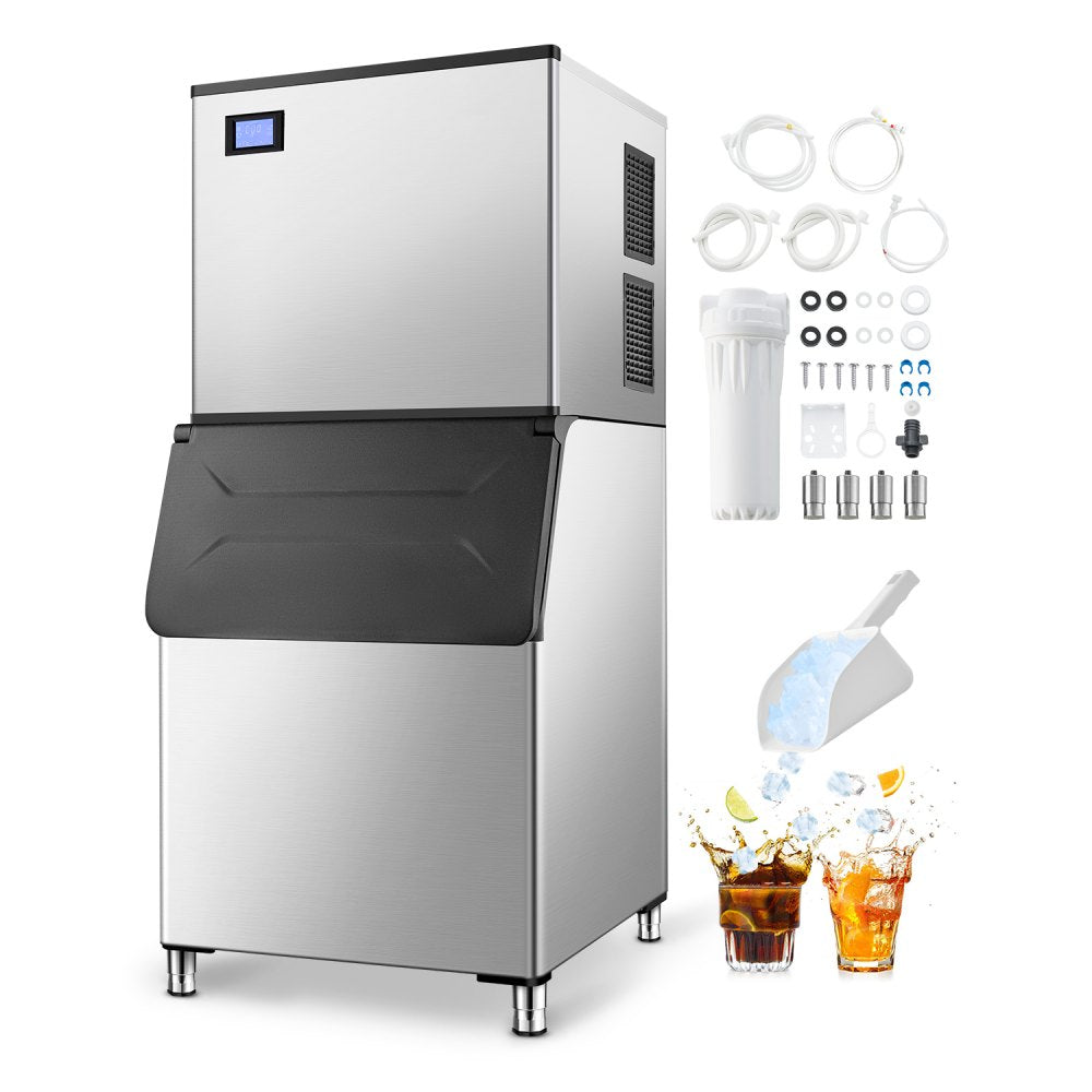 010645146171 - 800LBS/24H Commercial Ice Maker with 500LBS Storage Bin