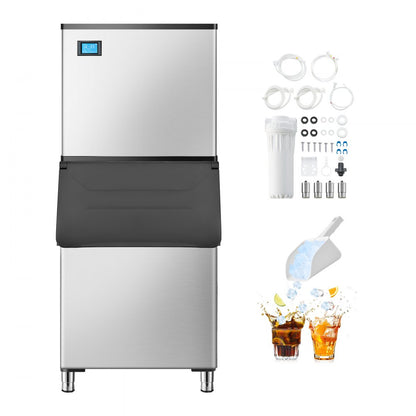 010645146171 - 800LBS/24H Commercial Ice Maker with 500LBS Storage Bin