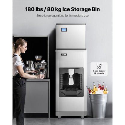 010903511182 - 300 lbs/Day Commercial Ice Maker with 180 lbs Storage Capacity