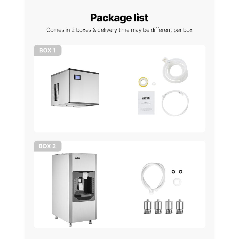 010903511182 - 300 lbs/Day Commercial Ice Maker with 180 lbs Storage Capacity