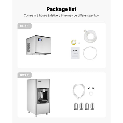 010903511182 - 300 lbs/Day Commercial Ice Maker with 180 lbs Storage Capacity