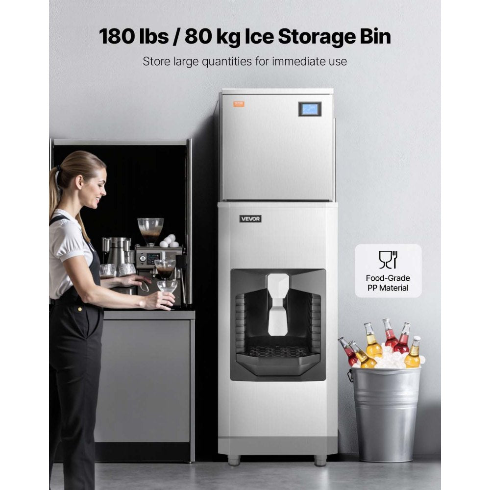 010710878749 - 360 lbs/Day Ice Maker with 180 lbs Storage & Self-Cleaning