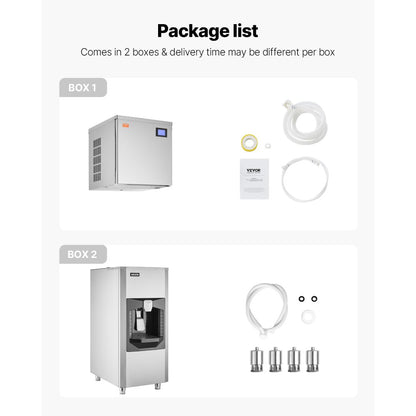 010114403039 - 400 lbs/Day VEVOR Ice Maker with 180 lbs Storage & Self-Cleaning
